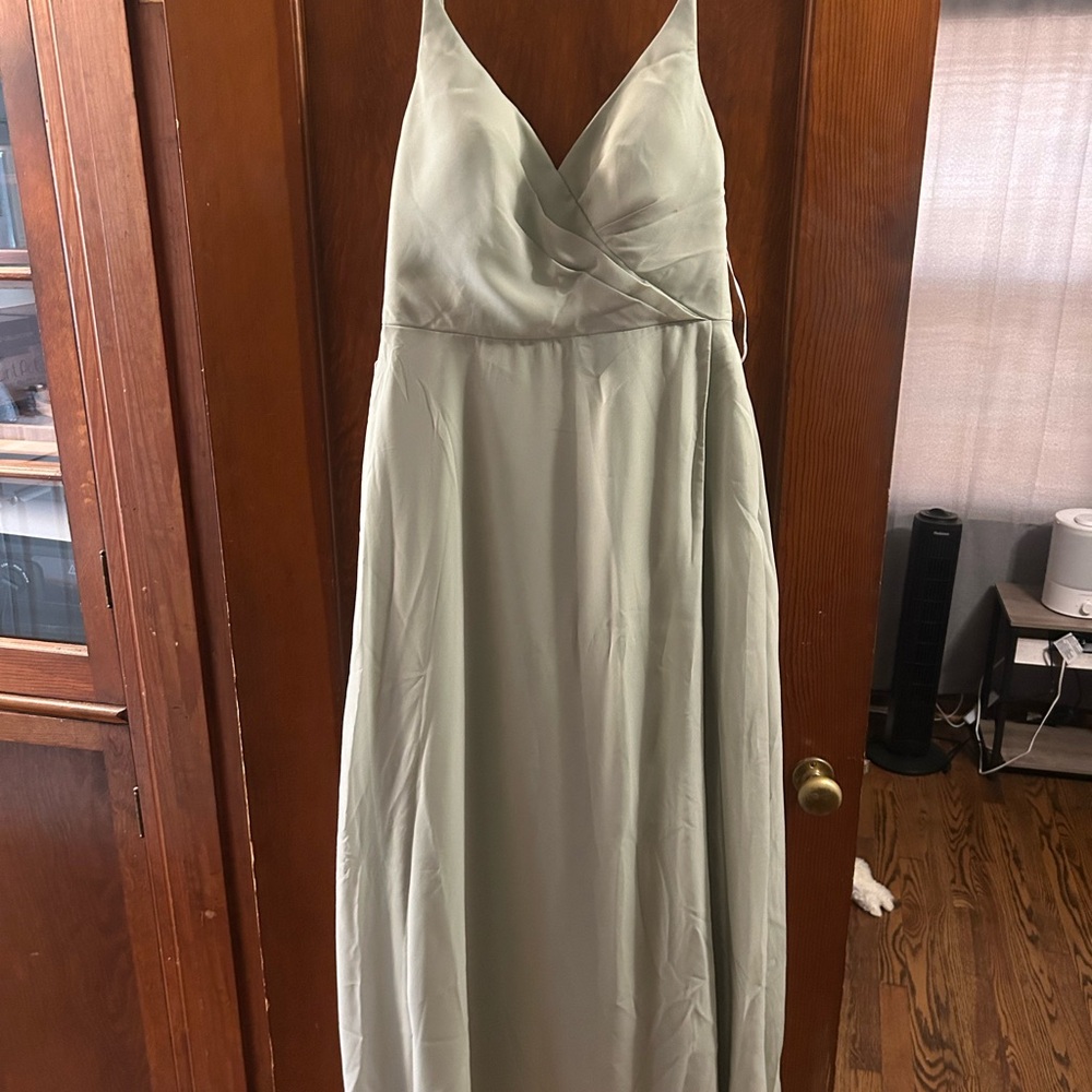 Azazie Sage Green Maxi Dress